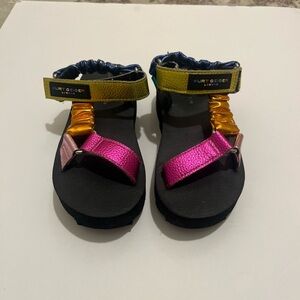 Kurt Geiger Kids Metallic Pink, Gold & Olive Sandals 12M